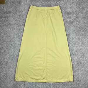 Y2K Blue Dot Skirt Womens 10 Yellow A Line Maxi USA Made Modest Minimal Capsule